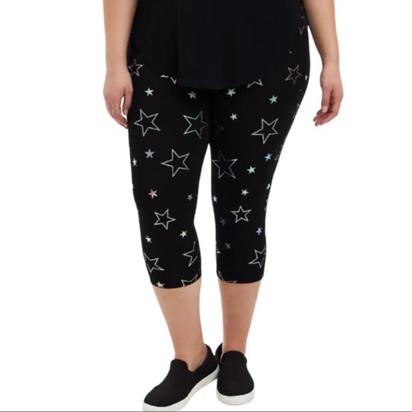 torrid Pants - Torrid Capri Star Rainbow Foil Leggings Size 2(torrid)